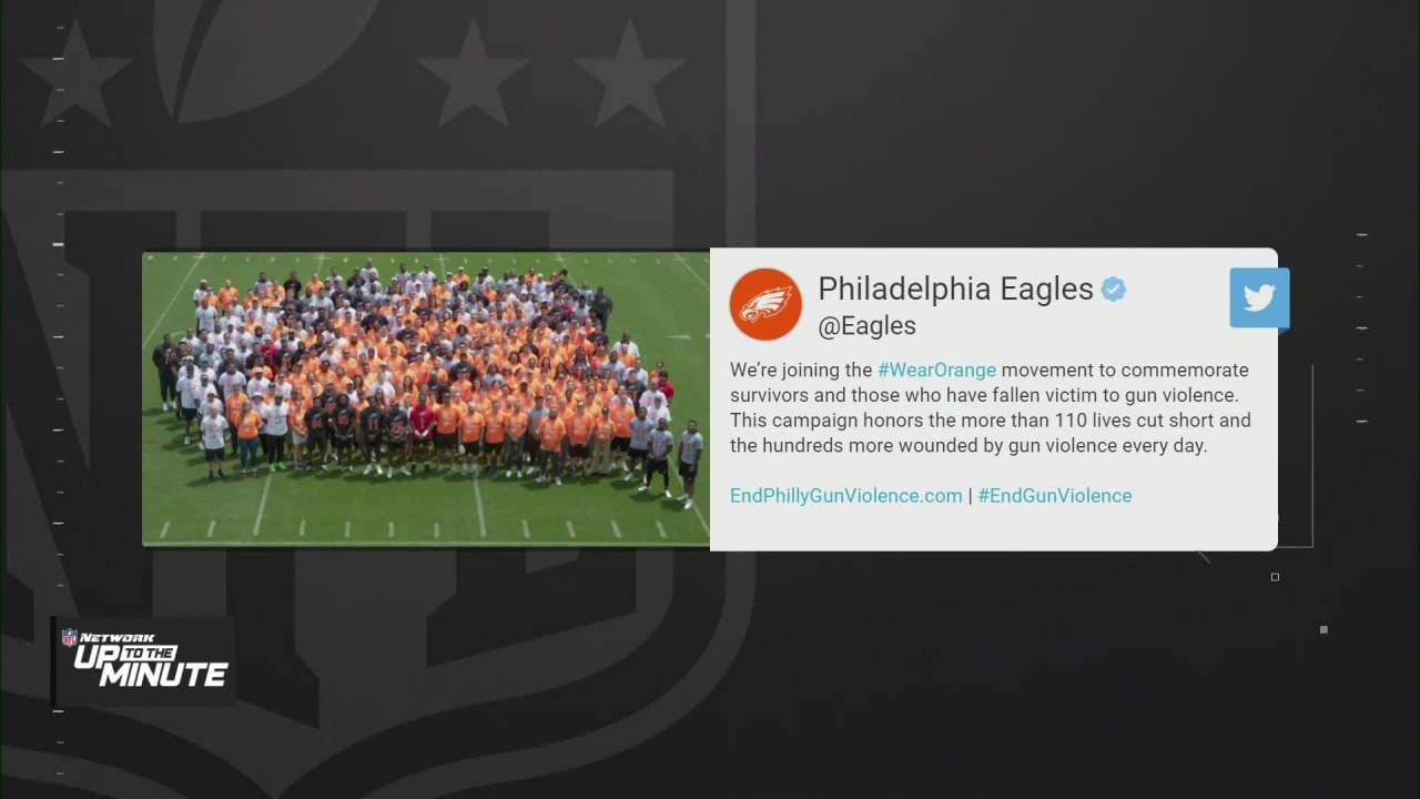 Wear Orange: Philadelphia Eagles wear special practice shirts in honor of  gun violence victims, survivors