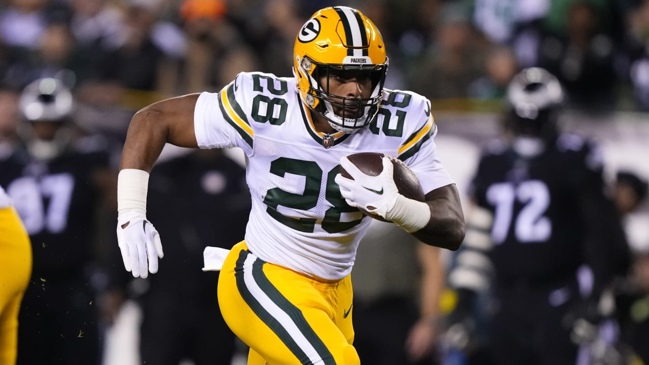 Green Bay Packers Running Back A.J. Dillon Gets The Packers On The ...