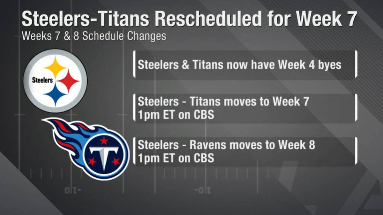 NFL: Steelers-Titans game postponed until later in season