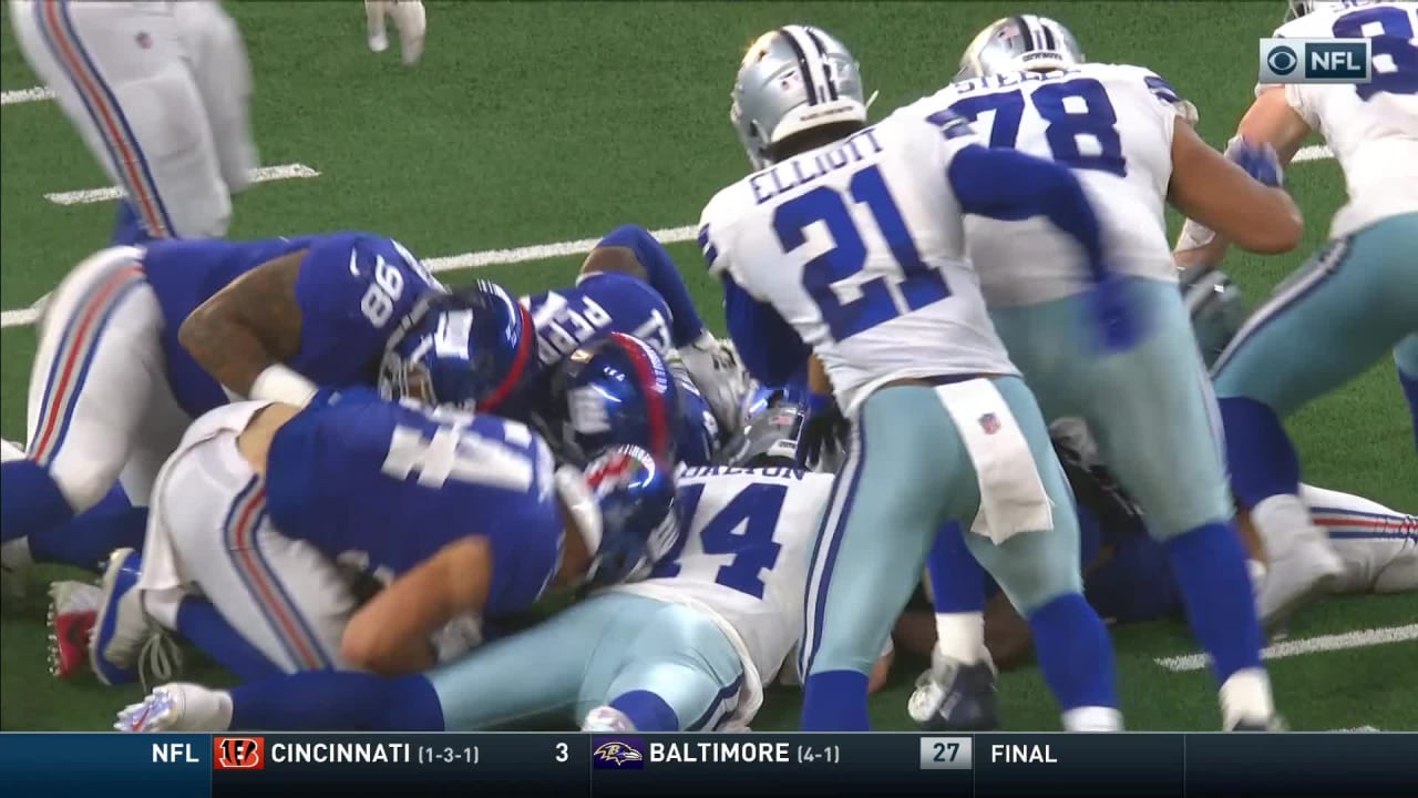 New York Giants win scrum for the football after Dallas Cowboys ...