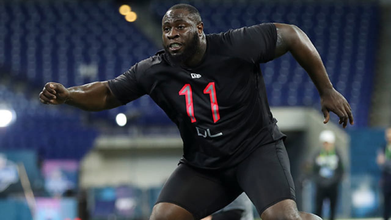 Louisville lineman Mekhi Becton shows off athleticism at NFL combine