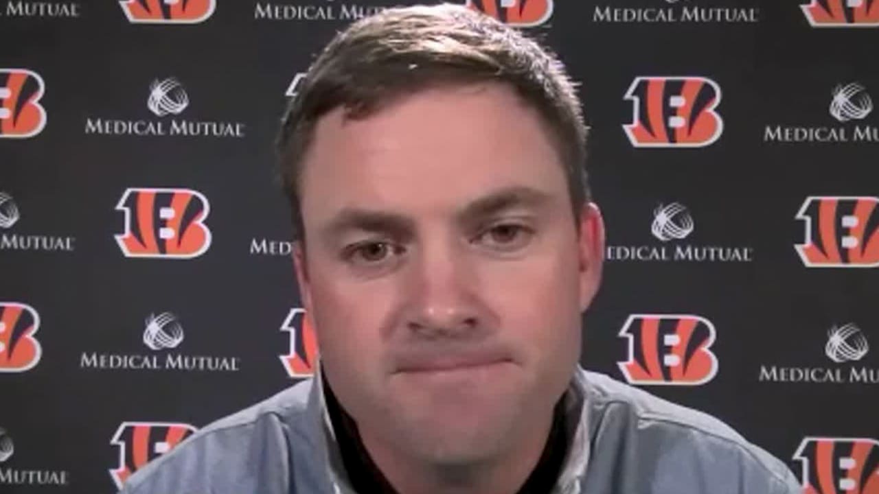Cincinnati Bengals head coach Zac Taylor reacts to contract extension