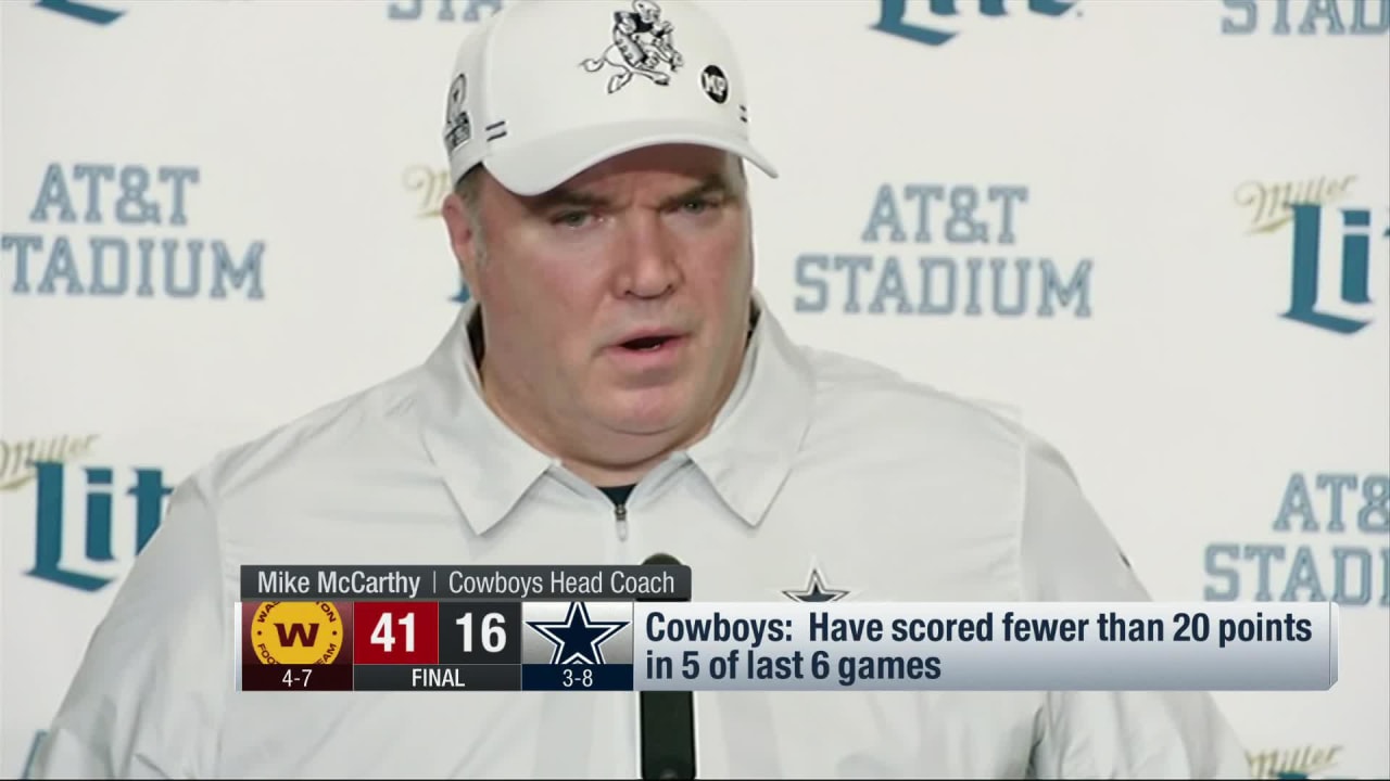 Mike McCarthy on Cowboys' loss to Cardinals: 'Can't take anybody lightly'