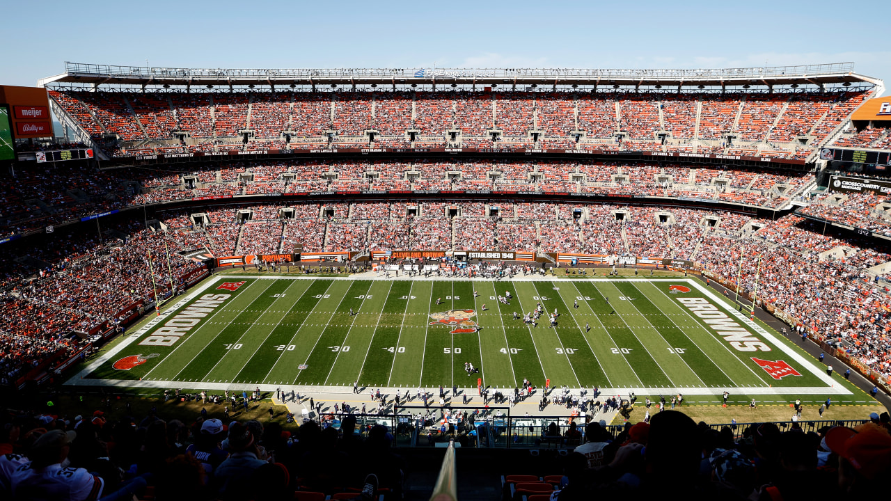 Browns working to repair damage to field caused by vehicle; police