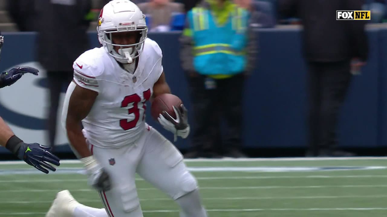 Arizona Cardinals running back Emari Demercado explodes down sideline