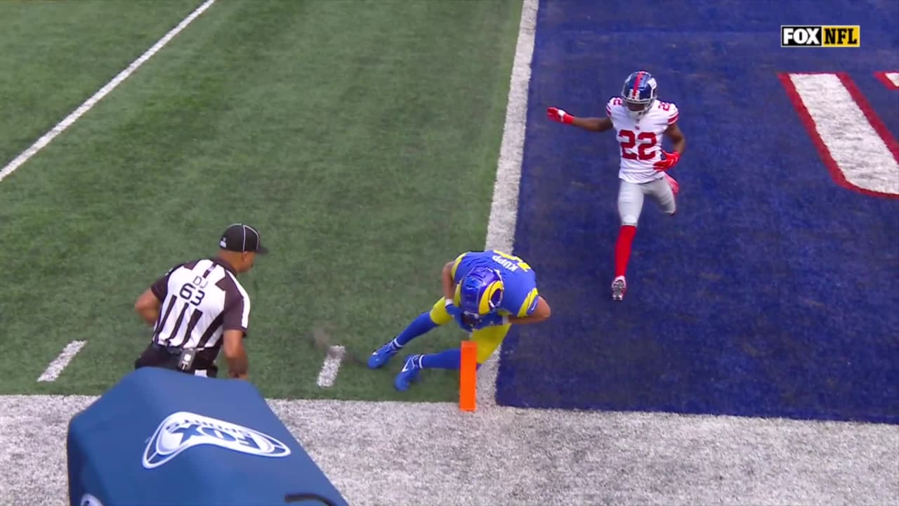 Los Angeles Rams wide receiver Cooper Kupp's unorthodox pylon reach ...