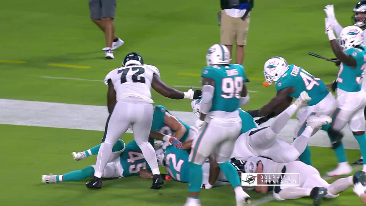 Miami Dolphins' quarterback Reid Sinnett (4) drops back against