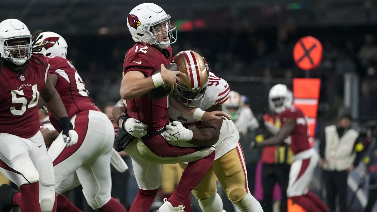 San Francisco 49ers defensive lineman Kevin Givens torpedoes into