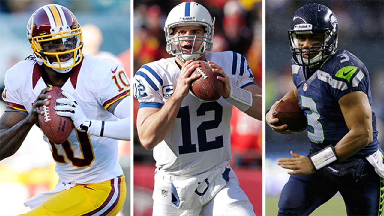 Rookie quarterbacks Andrew Luck, Robert Griffin III, Russell