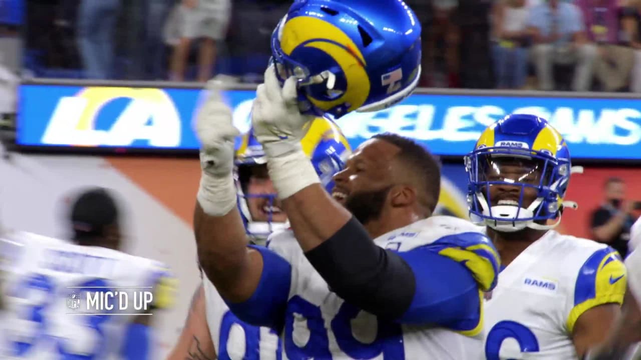 Los Angeles Rams react to defensive tackle Aaron Donald's pressure that