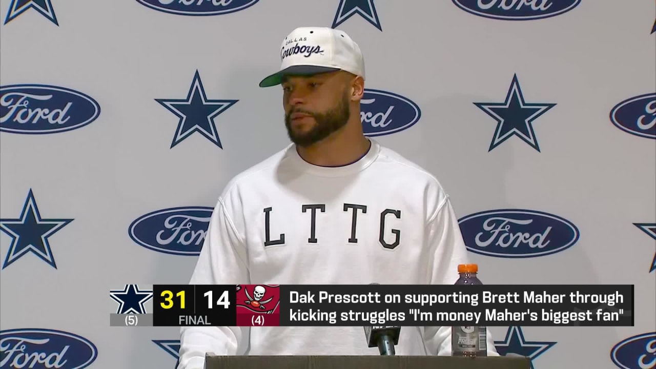 Dallas Cowboys quarterback Dak Prescott on Cowboys kicker Brett Maher: I  have 'no doubt that he'll come back next week and be perfect'