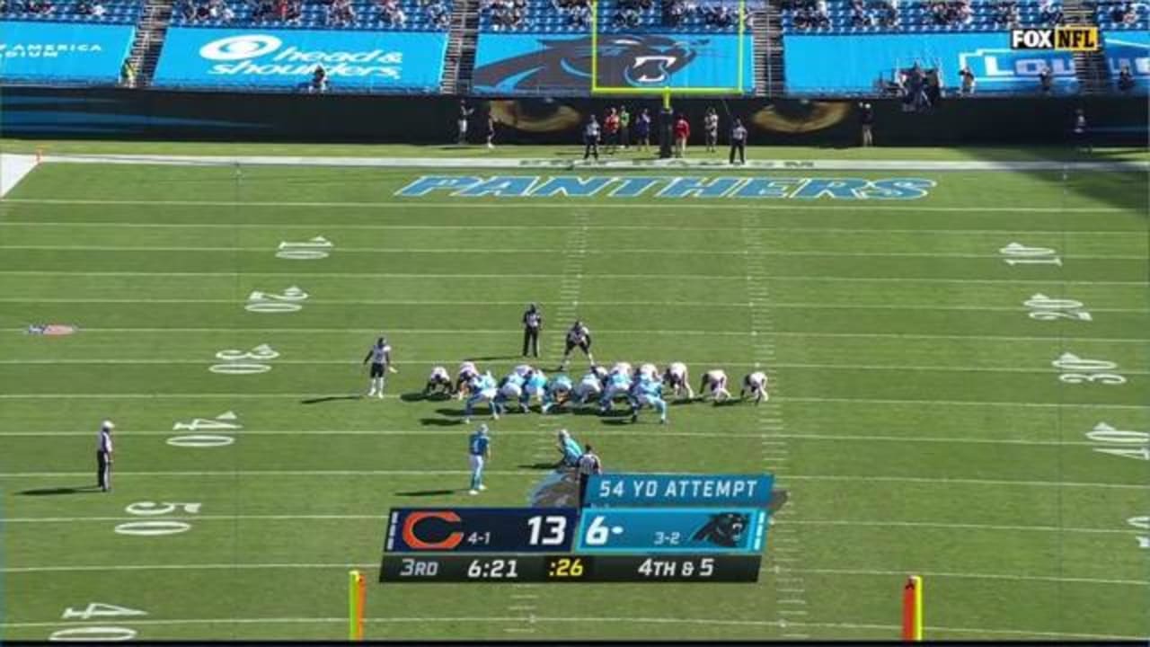 Carolina Panthers kicker Joey Slye pushes 54-yard field goal attempt ...