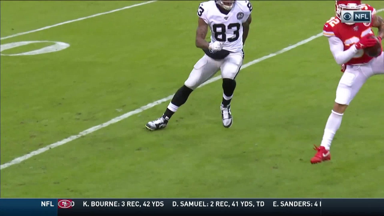Honey Badger baits Derek Carr into sideline INT