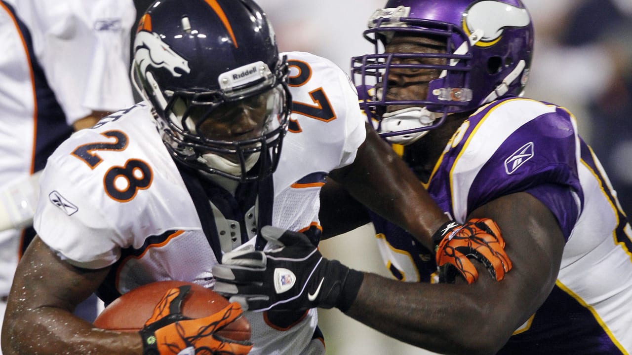 Denver Broncos running back Correll Buckhalter (28) runs against