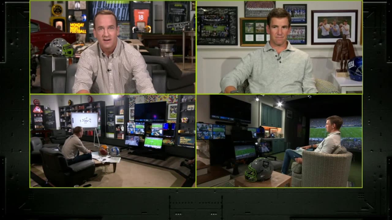 Best of former quarterbacks Peyton and Eli Manning from 'MNF' Week 2
