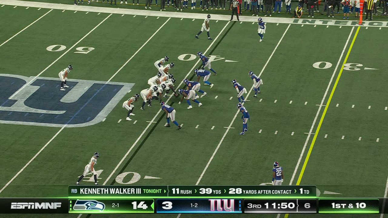 2023 Week 4 Seahawks at Giants Kenneth Walker III 1-Yard Touchdown Run  Highlight