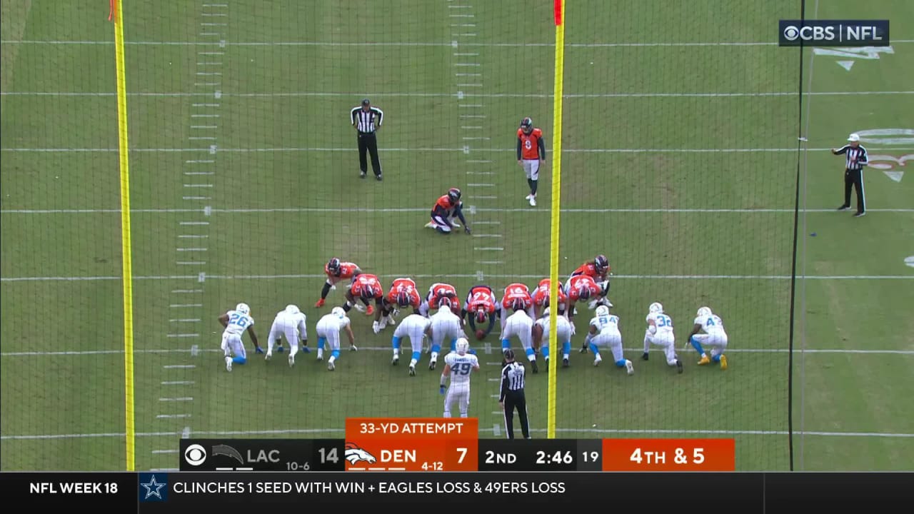 Brandon McManus hits 33-yard field goal