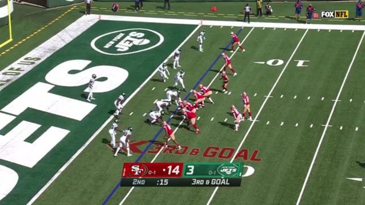 San Francisco 49ers tight end Jordan Reed boxes out New York Jets ...