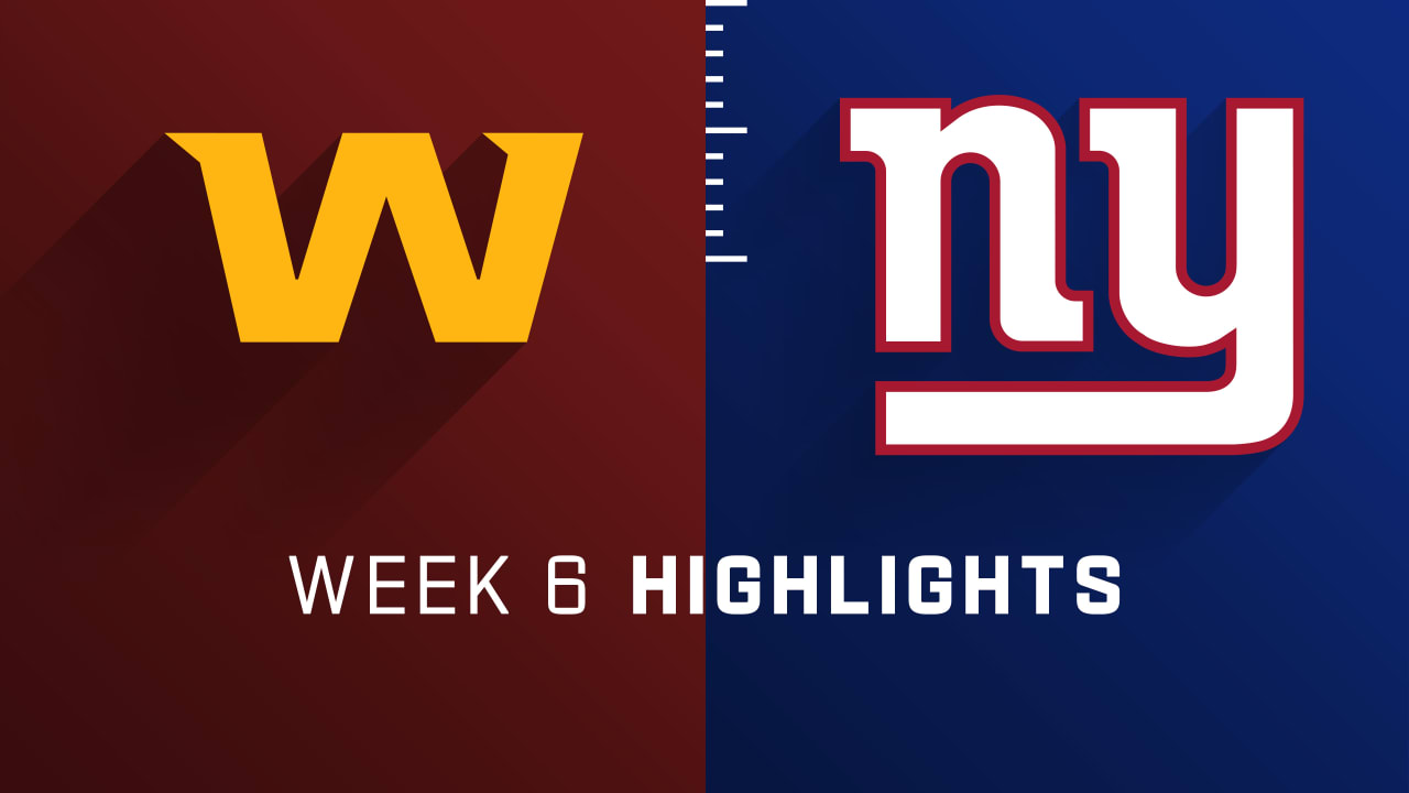 Washington Football Team vs. Giants Week 6 Highlights