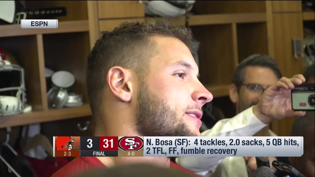 49ers' Nick Bosa Has Cheeky Response to Baker Mayfield Question