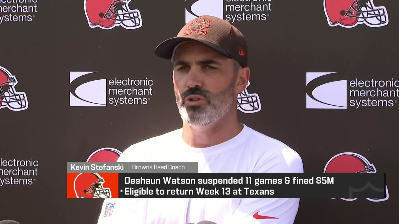 Kevin Stefanski reacts to Deshaun Watson's Browns return