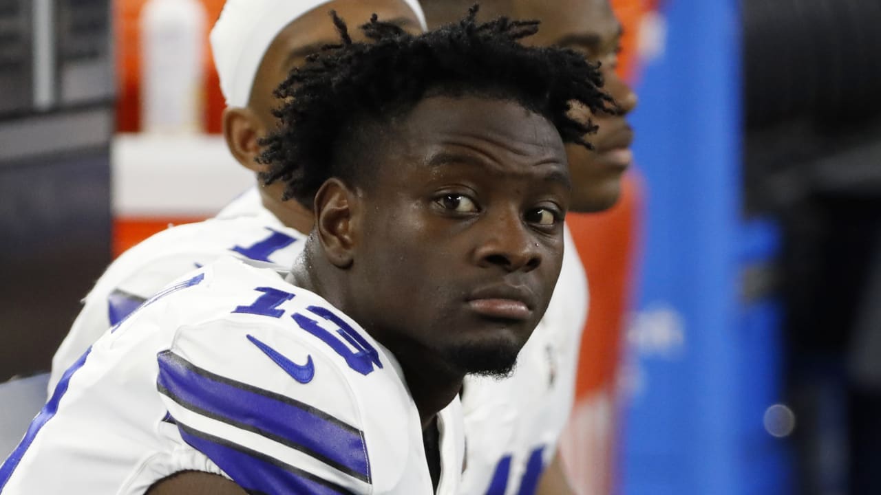 Dallas Cowboys wide receiver Michael Gallup (13) runs a pass route during  an NFL football game against the New York Giants on Thursday, November 24,  2022, in Arlington, Texas. (AP Photo/Matt Patterson