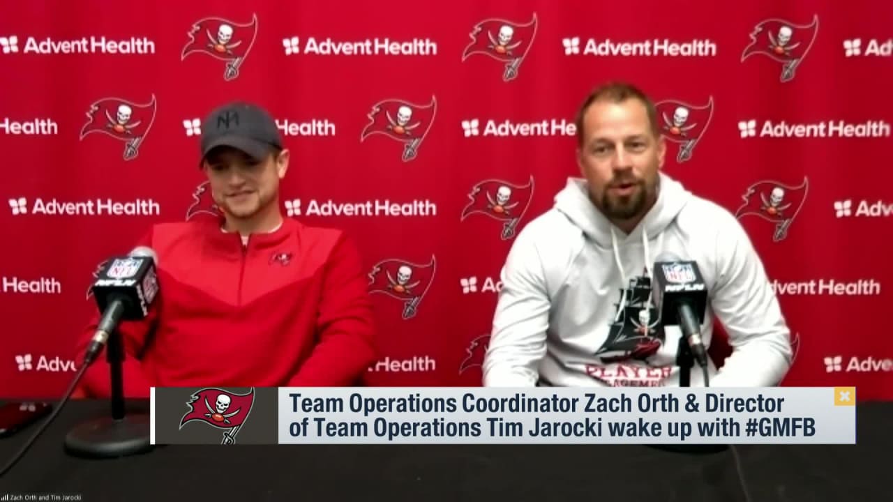 Tampa Bay Buccaneers Team Operations Coordinator Zach Orth, Director of Team Operations Tim