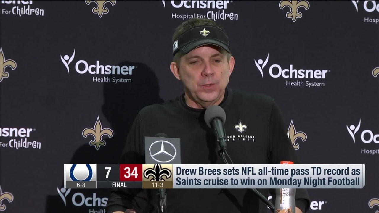 Sean Payton Reacts To Drew Brees' Record Touchdown Pass