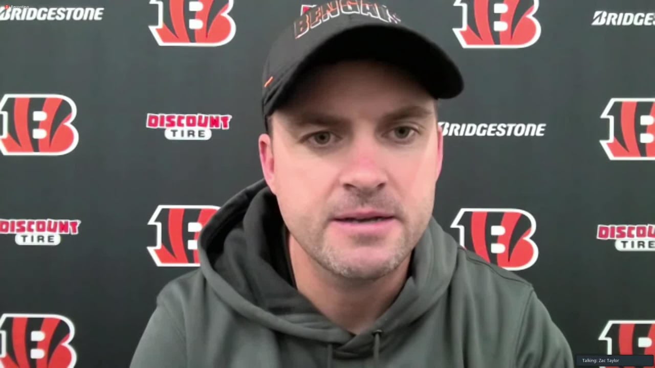 Cincinnati Bengals Head Coach Zac Taylor Reacts To Quarterback Joe ...