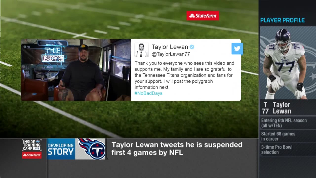 Titans' Taylor Lewan turns to polygraph for proof after failed