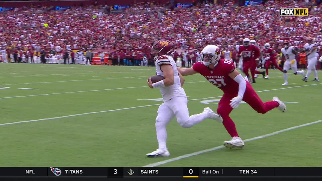 Tempers flare after Arizona Cardinals' late hit on Washington Commanders  quarterback Sam Howell