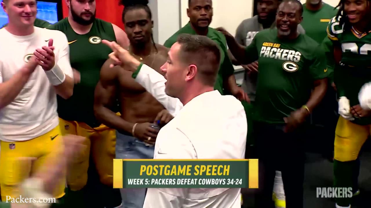 Matt LaFleur hands out game ball in postgame speech after win over Cowboys