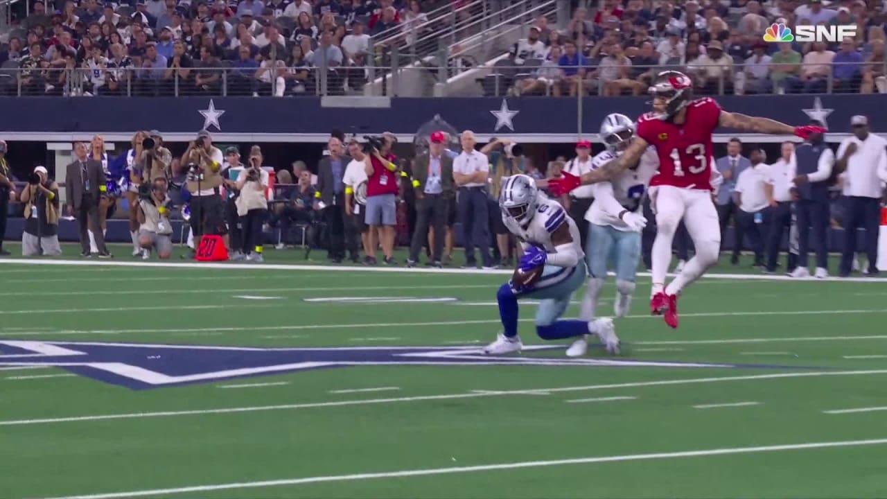 Dallas Cowboys safety Donovan Wilson (6) defends fro the secondary during  an NFL wild-card football game against the Tampa Bay Buccaneers, Monday,  Jan. 16, 2023, in Tampa, Fla. (AP Photo/Peter Joneleit Stock