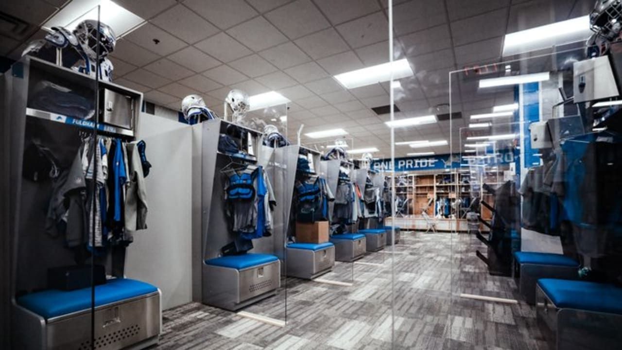 Detroit Lions give sneak-peek of plexiglass-filled locker room