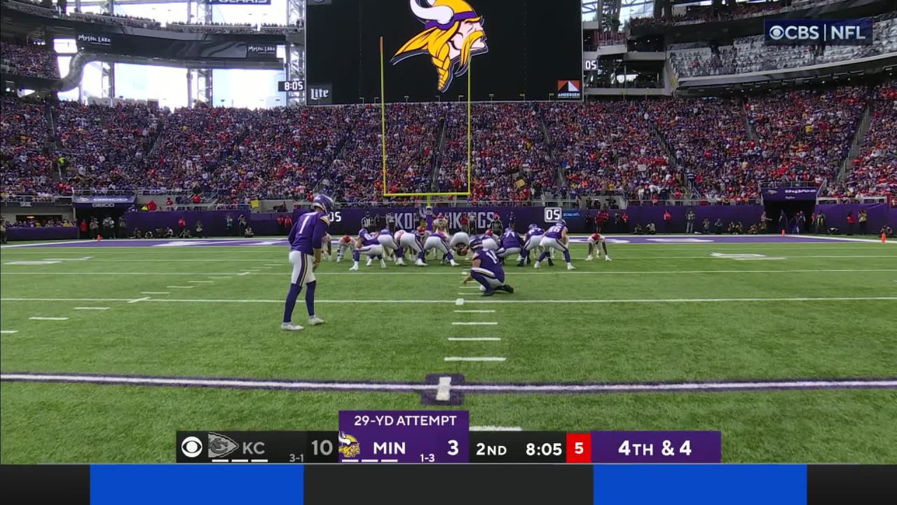 Minnesota Vikings kicker Greg Joseph's second FG of game trims Kansas