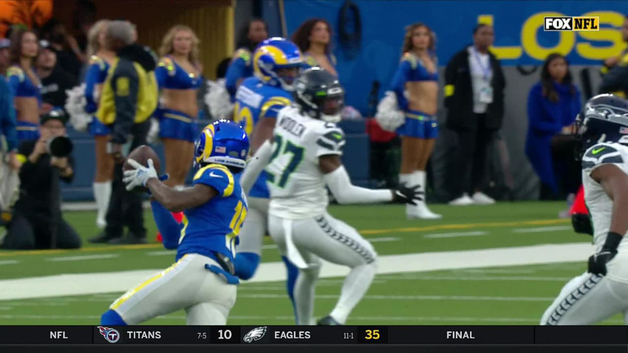 Los Angeles Rams wide receiver Tutu Atwell's onehanded catch on the
