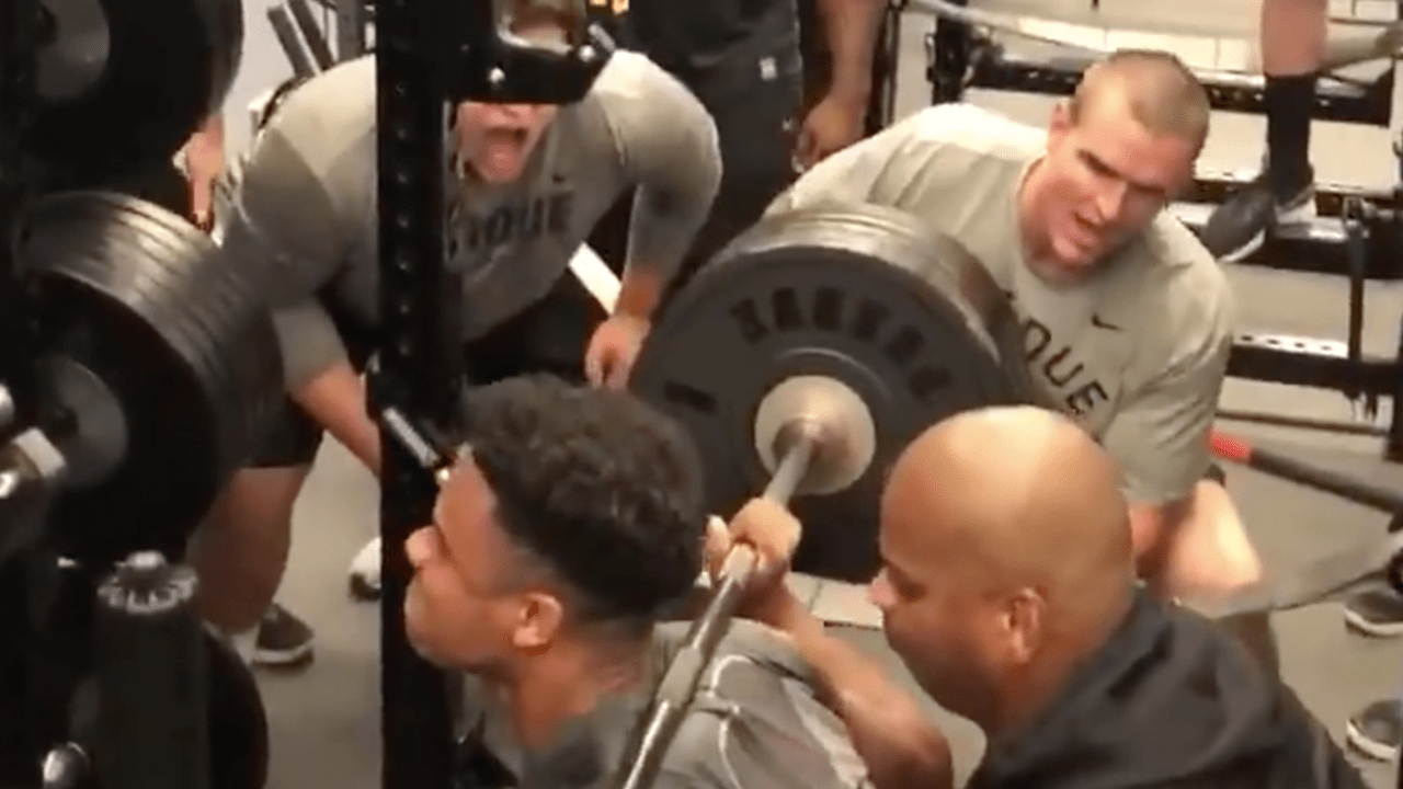Watch Purdue WR Rondale Moore squat 600 pounds