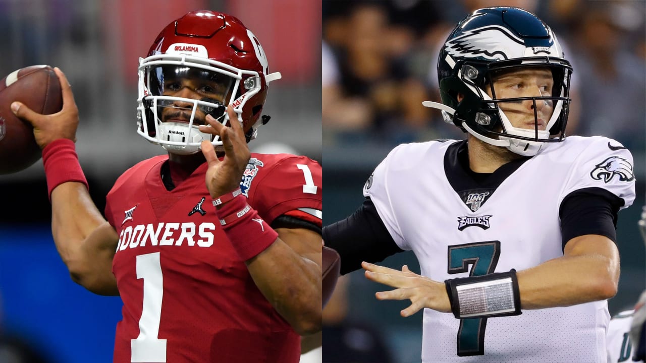 Comparing Eagles star Jalen Hurts to the 2020 NFL Draft's top two QBs