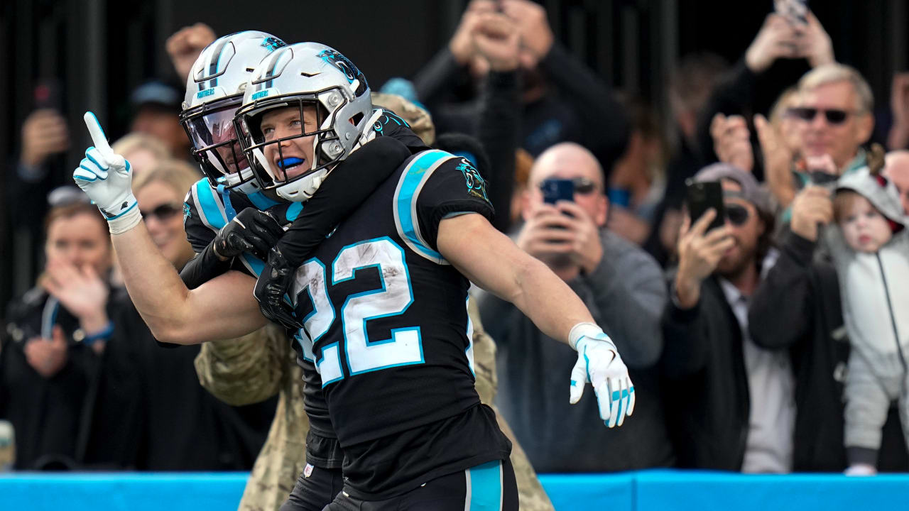 Download The Carolina Panthers' Cam Newton Celebrates a Touchdown Wallpaper