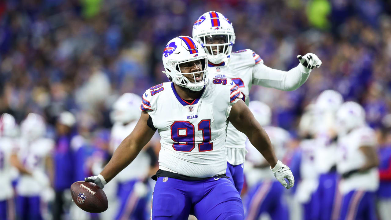 Buffalo Bills defensive tackle Ed Oliver (91) before playing against the  New York Jets in an