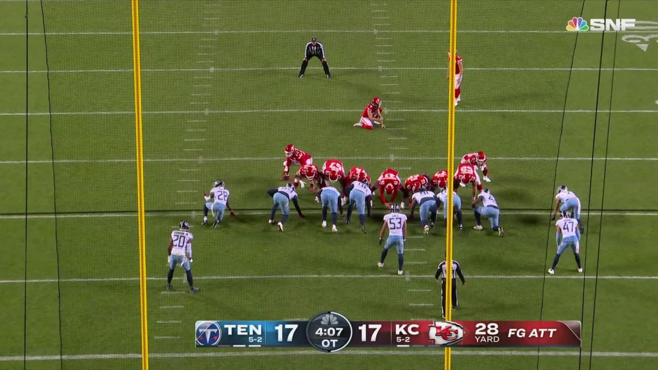 Tennessee Titans lose in overtime 17 to 20 against the Kansas City Chiefs