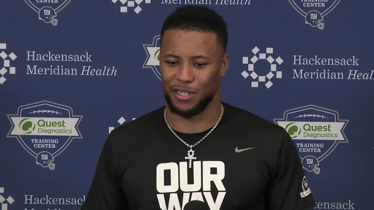 New York Giants running back Saquon Barkley on making first playoff