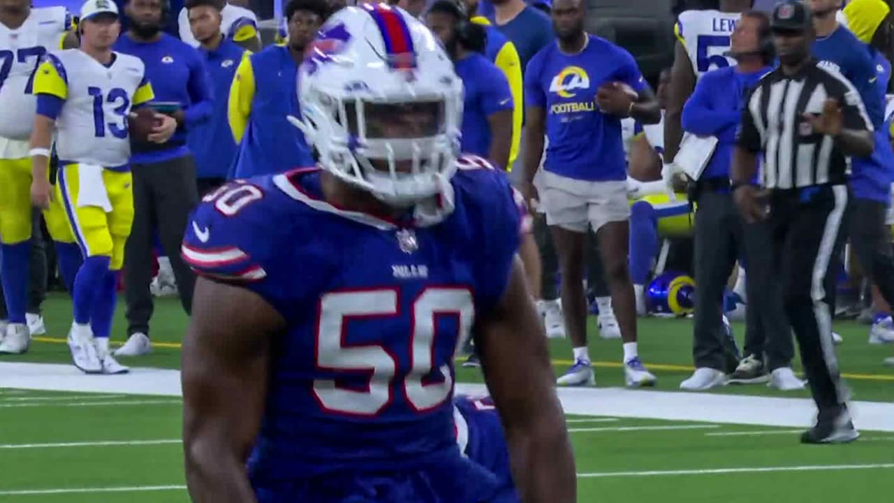 Buffalo Bills defensive end Gregory Rousseau beats Detroit Lions