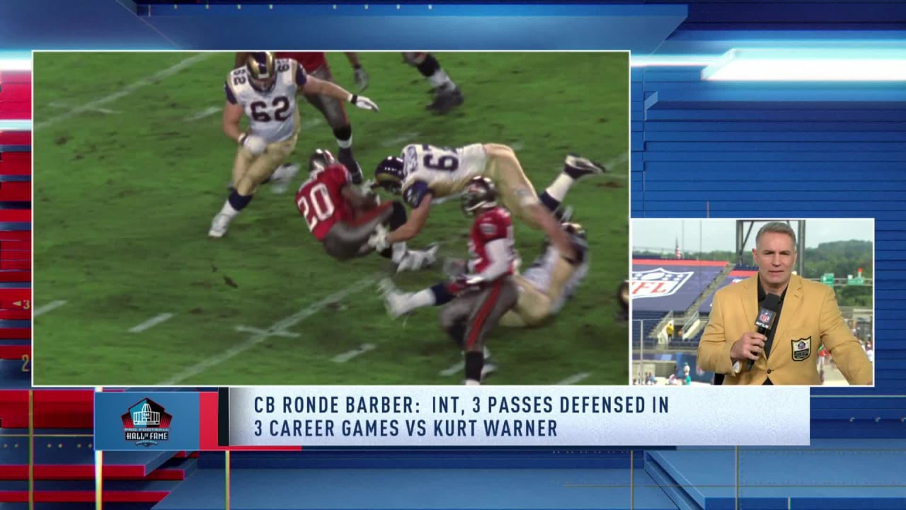 NFL Network's Kurt Warner on Hall of Fame cornerback Ronde Barber: 'He was  such a key piece' to Buccaneers defense