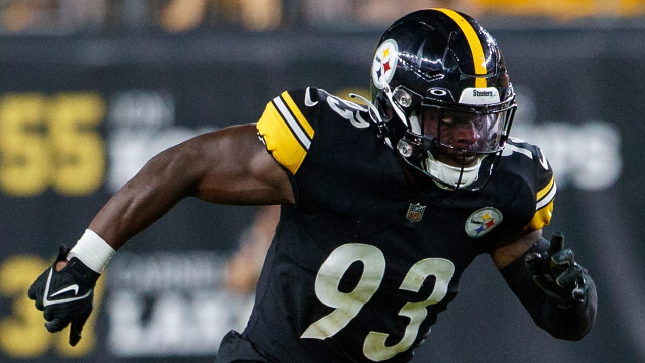 Pittsburgh Steelers rookie linebacker Mark Robinson blindsides Drew Lock  for strip-sack takeaway late in game