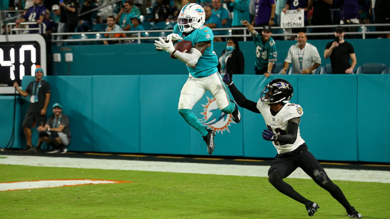 Miami Dolphins cornerback Justin Coleman's red-zone interception