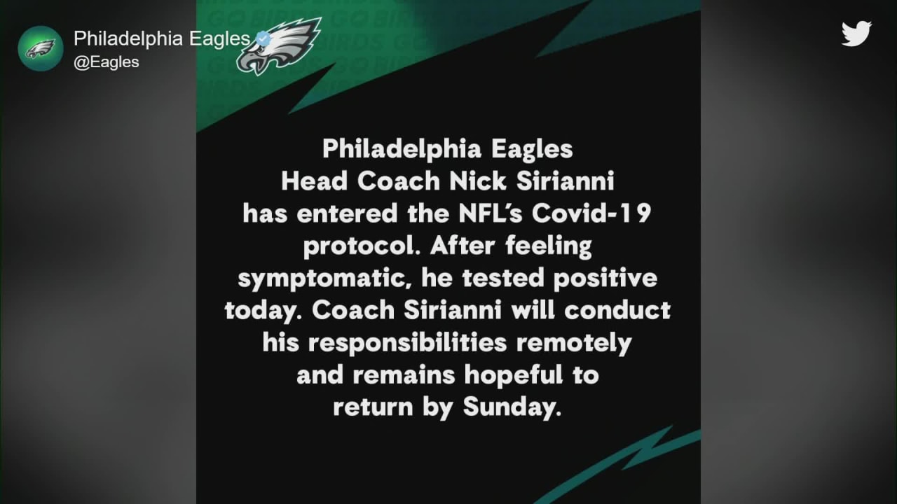 Philadelphia Eagles coach Nick Sirianni tests positive for COVID