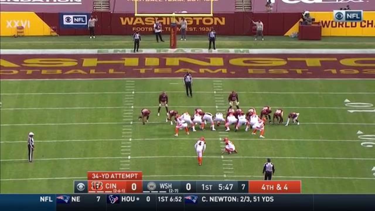Cincinnati Bengals kicker Randy Bullock clanks a chipshot field goal