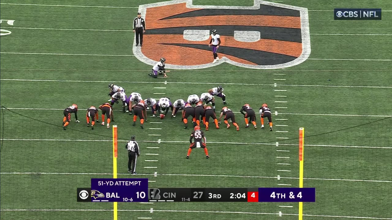 Baltimore Ravens kicker Justin Tucker's 51yard FG makes it a 14point