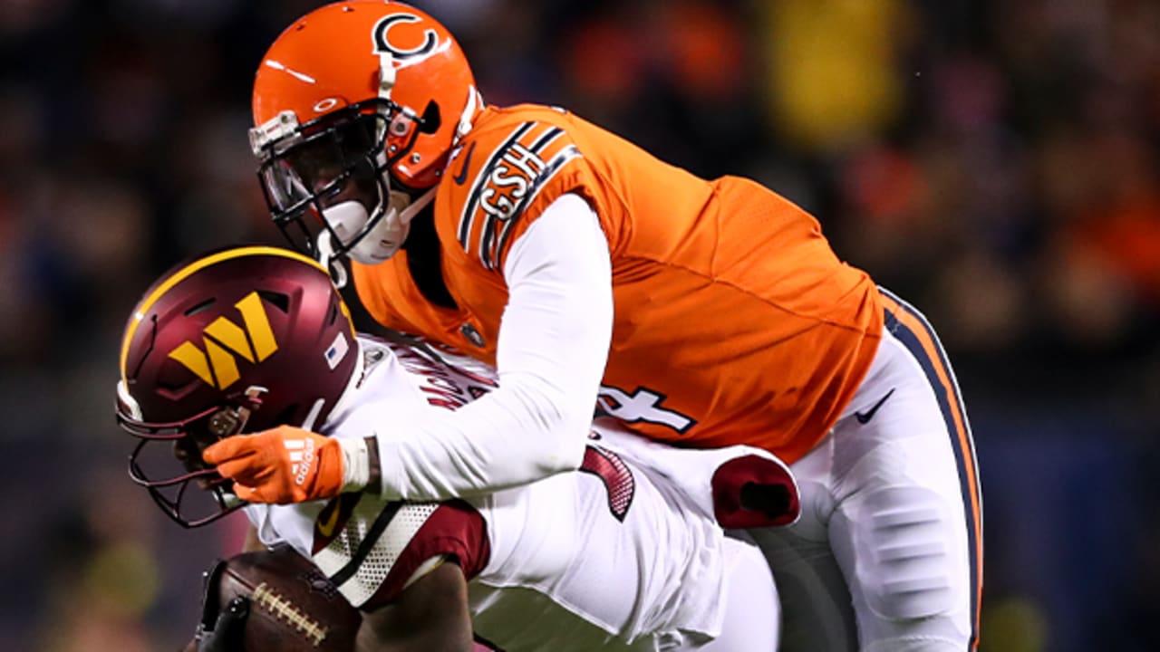 Chicago Bears defensive back Eddie Jackson runs in game action during